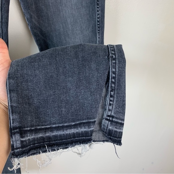 Mother The High-Waisted Rascal Slice Undone Hem Jeans in Friday the 13th Sz 32 - Picture 5 of 13